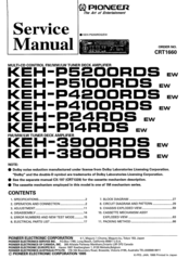 Pioneer KEH-3800RDS Service Manual
