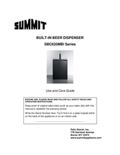 Summit SBC635MBI Series Use And Care Manual