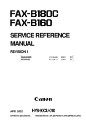 Canon FAX-B160 Service Reference Manual
