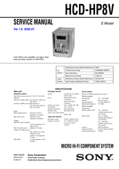 Sony HCD-HP8V Service Manual