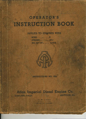 Atlas Imperial Diesel Engine Engine Operator Instructions Manual