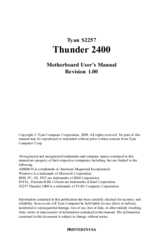 TYAN THUNDER 2400 User Manual