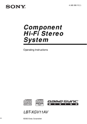 Sony LBT-XGV11AV Operating Instructions Manual