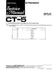 Pioneer CT-5 Service Manual