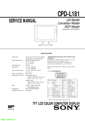 Sony Multiscan CPD-L181 Service Manual