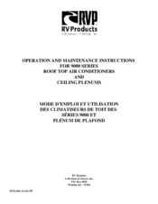 RV Products 9000 Series Operation And Maintenance Instructions