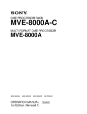 Sony MVE-8000A Operation Manual