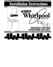 Whirlpool Thin Twin Four-Wire 240 Volt Installation Instructions Manual