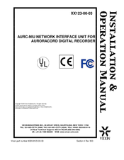 Vicon Aurc-Niu Installation & Operation Manual