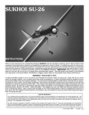 Sukhoi SU-26 Instructions For Use Manual