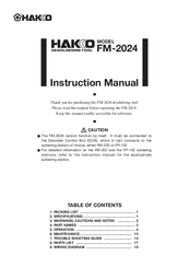 Hakko Electronics FM-2020 Instruction Manual