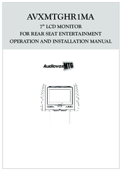 Voxx AVXMTGHR1MA Operation And Installation Manual