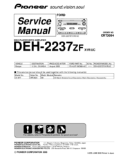 Pioneer DEH-2237ZF X1R/UC Service Manual