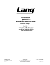 Lang R30CAP Installation, Operation & Maintenance Instructions Manual