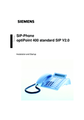 Siemens optiPoint 400 standard SIP Installation And Startup