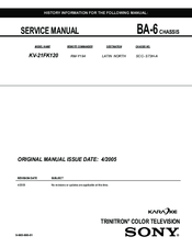 Sony TRINITRON KV-21FK120 Service Manual