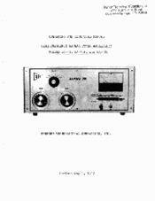 EHRHORN PA-76C Operating And Technical Manual