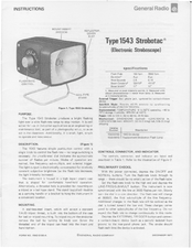 GENERAL RADIO COMPANY 1543 Strobotac Instructions Manual