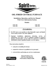 Thermo Products Spirit VHF-ANP Installation, Operation And Service Manual