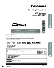 Panasonic Diga DMR-EZ27 Operating Instructions Manual