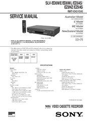 Sony SLV-ED8ME Service Manual