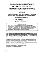 Code Alarm CSM-3 Installation Instructions Manual