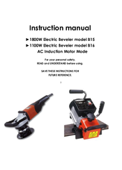 AGP 1100W Electric Beveler model B16 Instruction Manual