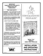 Town & Country Fireplaces TC42 Installation And Operating Instructions Manual