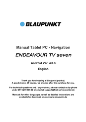 Blaupunkt ENDEAVOUR TV seven Manual