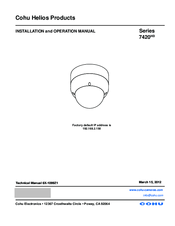 COHU 7420HD series Installation And Operation Manual