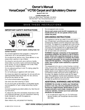 Versaclean VersaCarpet VC700 Owner's Manual