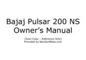 Bajaj Pulsar 200 NS Owner's Manual