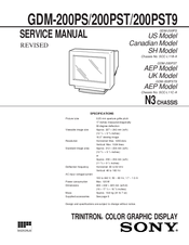 Sony Trinitron GDM-200PST Service Manual