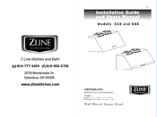 Zline 588 Installation Manual And User's Manual