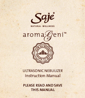 Saje aroma Geni Instruction Manual
