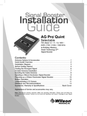 Wilson Electronics AG Pro Quint Selectable Installation Manual