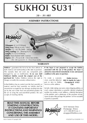 Hobbico SUKHOI SU31 .50-.91 ARF Assembly Instructions Manual