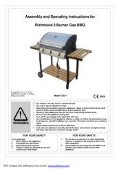 Richmond K302-1 Assembly And Operating Instructions Manual