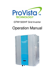 ProVista Technology GTW1500HF Operation Manual