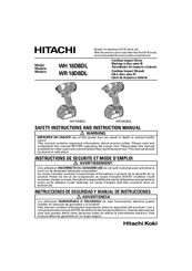 Hitachi WH 18DBDL Safety Instructions And Instruction Manual