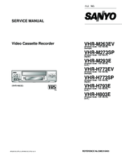 Sanyo VHR-H803E Service Manual