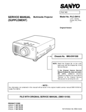 Sanyo SW15 - PLC SVGA LCD Projector Service Manual