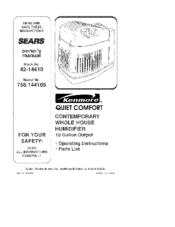 Sears 758.144108 Kenmore Operating Instructions Manual