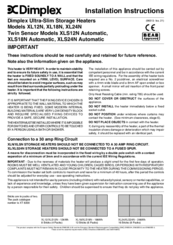 Dimplex XL12N Installation Instructions Manual