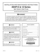 Allied Air 4SHP13 series Installation Instructions Manual