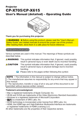 Hitachi CP-X705 User Manual