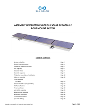 SLK SOLAR PV MODULE Assembly Instructions Manual