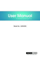 Toto A2004NS User Manual