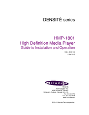 Miranda HMP-1801 Manual To Installation And Operation