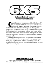 AudioControl 6XS Owner's Manual